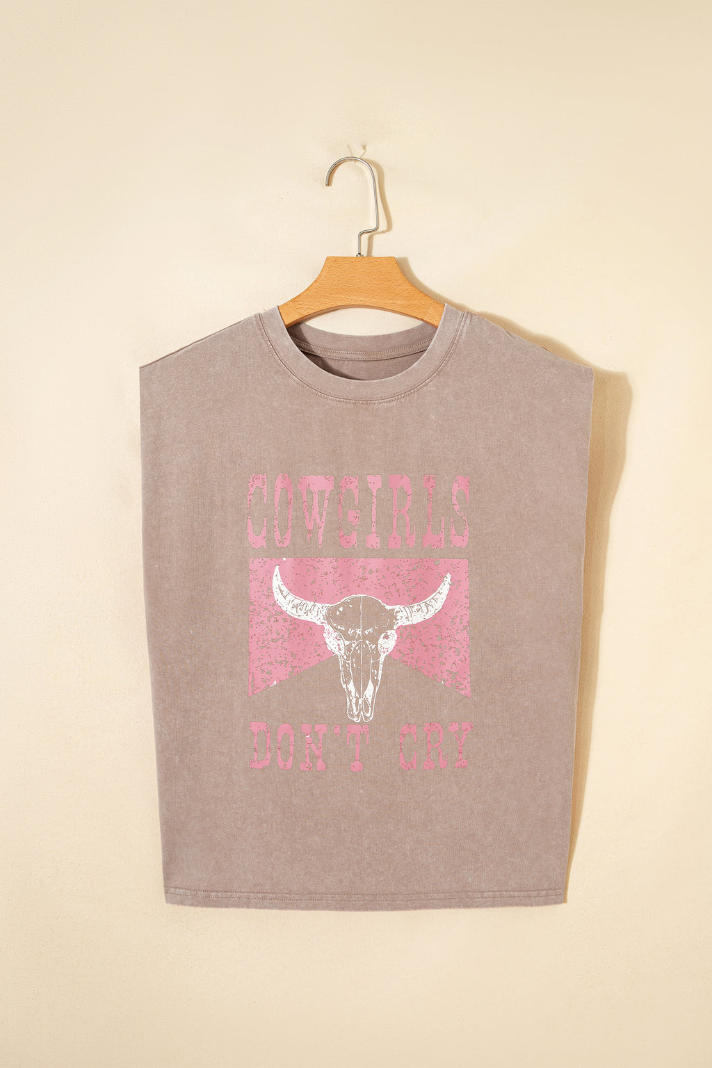 Sleet Cowboy & Beer Western Graphic Mineral Wash Tank Top