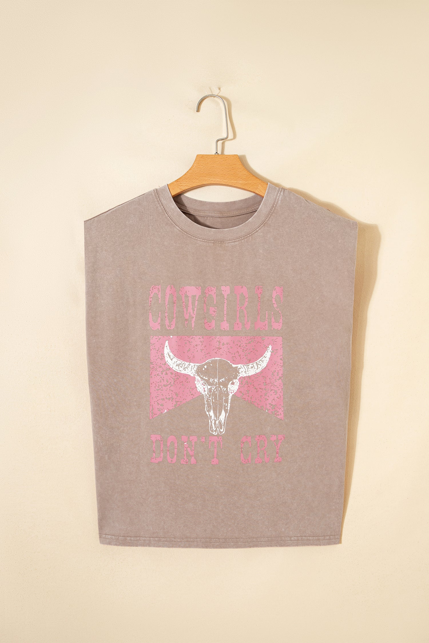 Sleet Cowboy & Beer Western Graphic Mineral Wash Tank Top